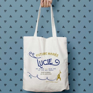&quot;Future bride&quot; bag a tote bag to customize, for a wedding or an EVJF, as a gift of witness or bridesmaid, French bag