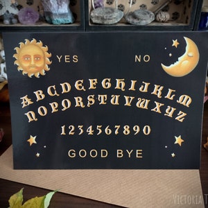 Greeting Card Ouija Board Gothic Blank Note Pastel Goth Wicca Sun Moon Death Spirits Occult Witch Horror Dark Spooky Creepy Macabre Kraft (brown)