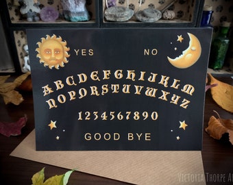 SALE Greeting Card - Ouija Board Gothic Blank Note Pastel Goth Wicca Sun Moon Death Spirits Occult Witch Horror Dark Spooky Creepy Macabre