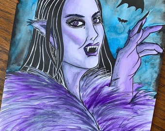A4 Art Print - Werewolf - Dark Art Macabre Spooky Creptober Gothic Horror Halloween Drawing Ink Painting Goth Whitby Female Lady
