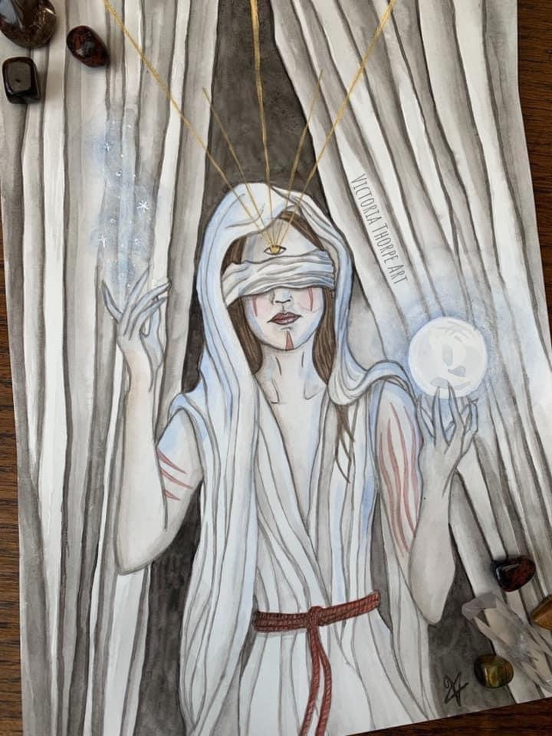 Original Art Oracle Watercolour and Ink Painting Fantasy Magic Witch - Etsy