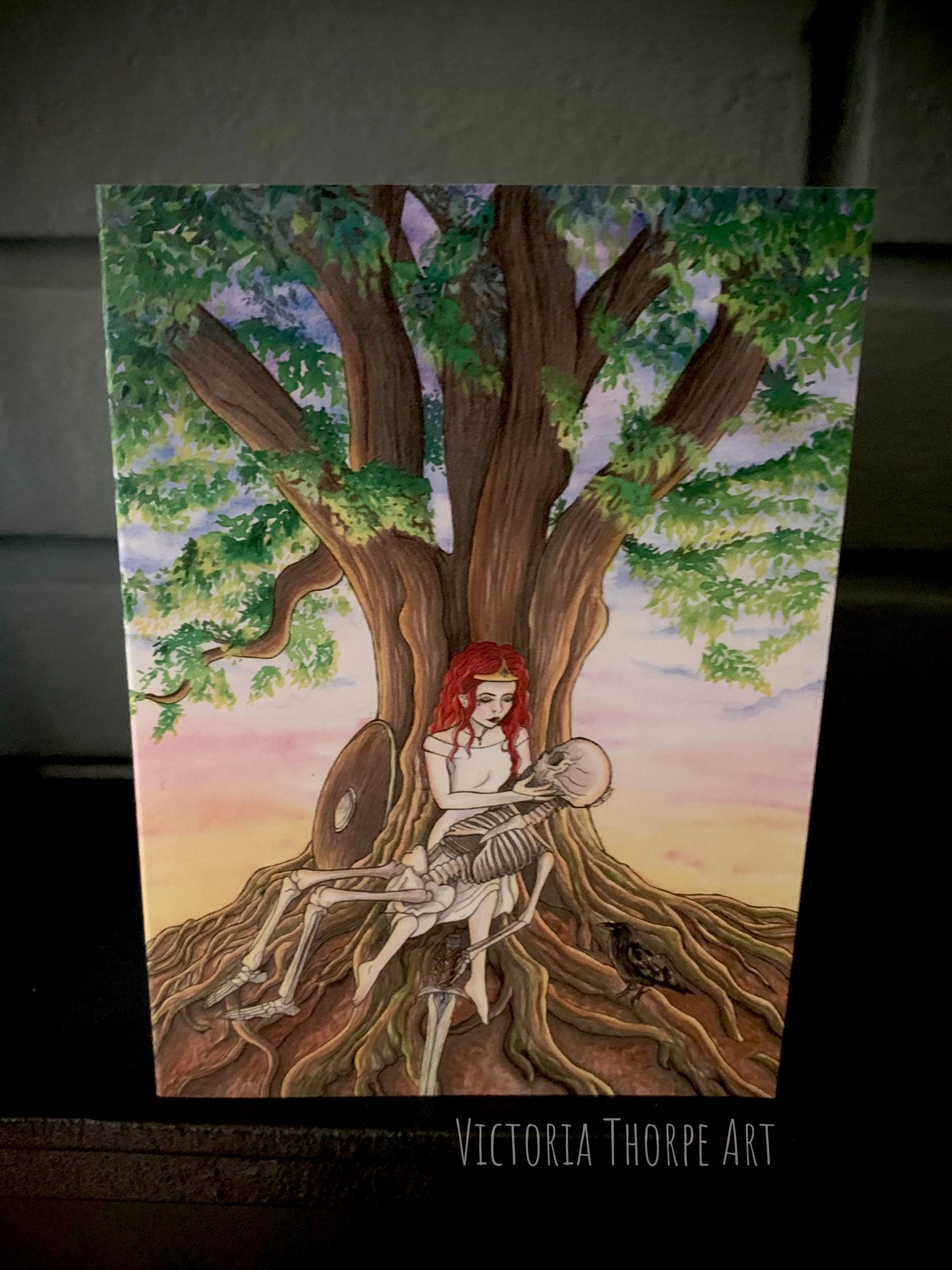 Luxury Tree of Life Card - Princess and the Warrior Alternative Wicca Pagan Celtic Witch Fantasy Tarot Oracle Environmentally Friendly