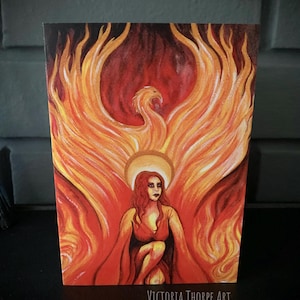Luxus Phoenix Karte - Hexerei Alternative Wicca Pagan Keltische Hexe Feuer Flammen Vogel Aufstieg aus der Asche Fantasy Umweltfreundlich