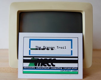 glitch screenprint - The Oregon Trail - MECC computer game
