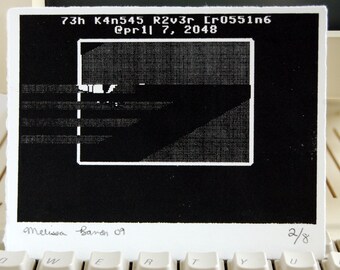 glitch screenprint - the leet oregon trail - 73H 0r3g0n 7r41L glitch 07 - edition of 8 - 5 inches x 4 inches