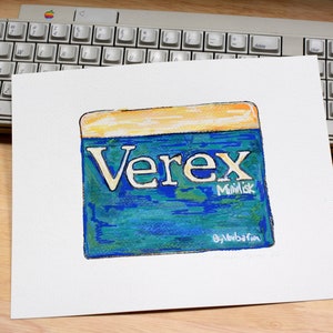 Floppy Disk Sleeve Art: Verex Original Watercolor Painting (10x8 inches)
