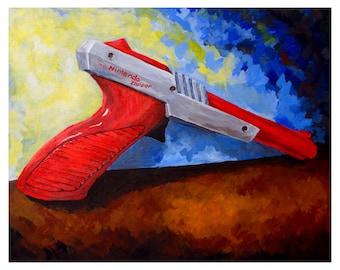 NES Zapper Art Print: 1980s Nintendo Gamer Gift (10x8 inches)