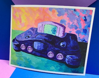 N64 Console Art Print: 1990s Gamer Gift (10x8 inches)