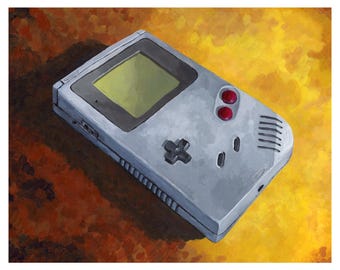Gameboy Art Print: 1990s Gamer Gift (10x8 inches)