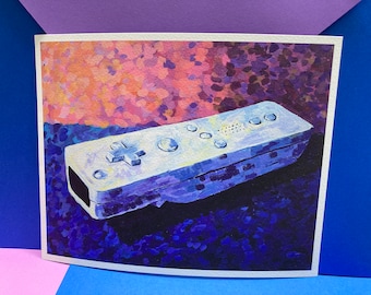 Nintendo Wii Controller Art Print: Nerdy Gamer Gift (10x8 inches)