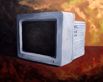 Apple 2gs Computer Monitor  - Giclee Reproduction - 10x8 inches - ready to frame