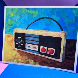 NES Controller Art Print: 1980s Nintendo Gamer Gift (10x8 inches)