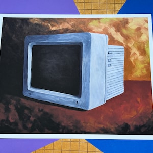 Apple 2gs Computer Monitor  - Giclee Reproduction - 10x8 inches - ready to frame