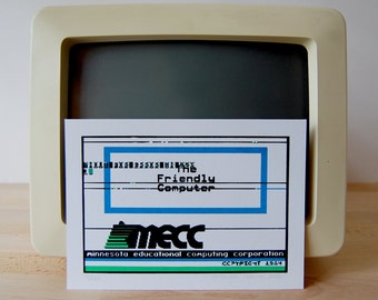 glitch screenprint - friendly computer - MECC computer game