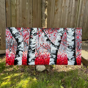 Red Painting, Red Art, Red Wall Decor, Original Painting