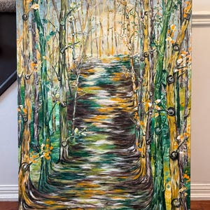 Tree pathway painting- Acrylic Wall Painting by Sami