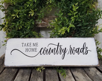 Rustic 'Take Me Home' Wood Sign, Farmhouse Decor