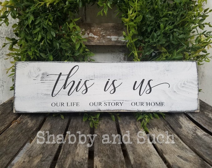 Rustic Wood Sign Farmhouse Sign Size And Color Variations Available Family Sign This Is Us Sign Home Decor Home Living Vadel Com