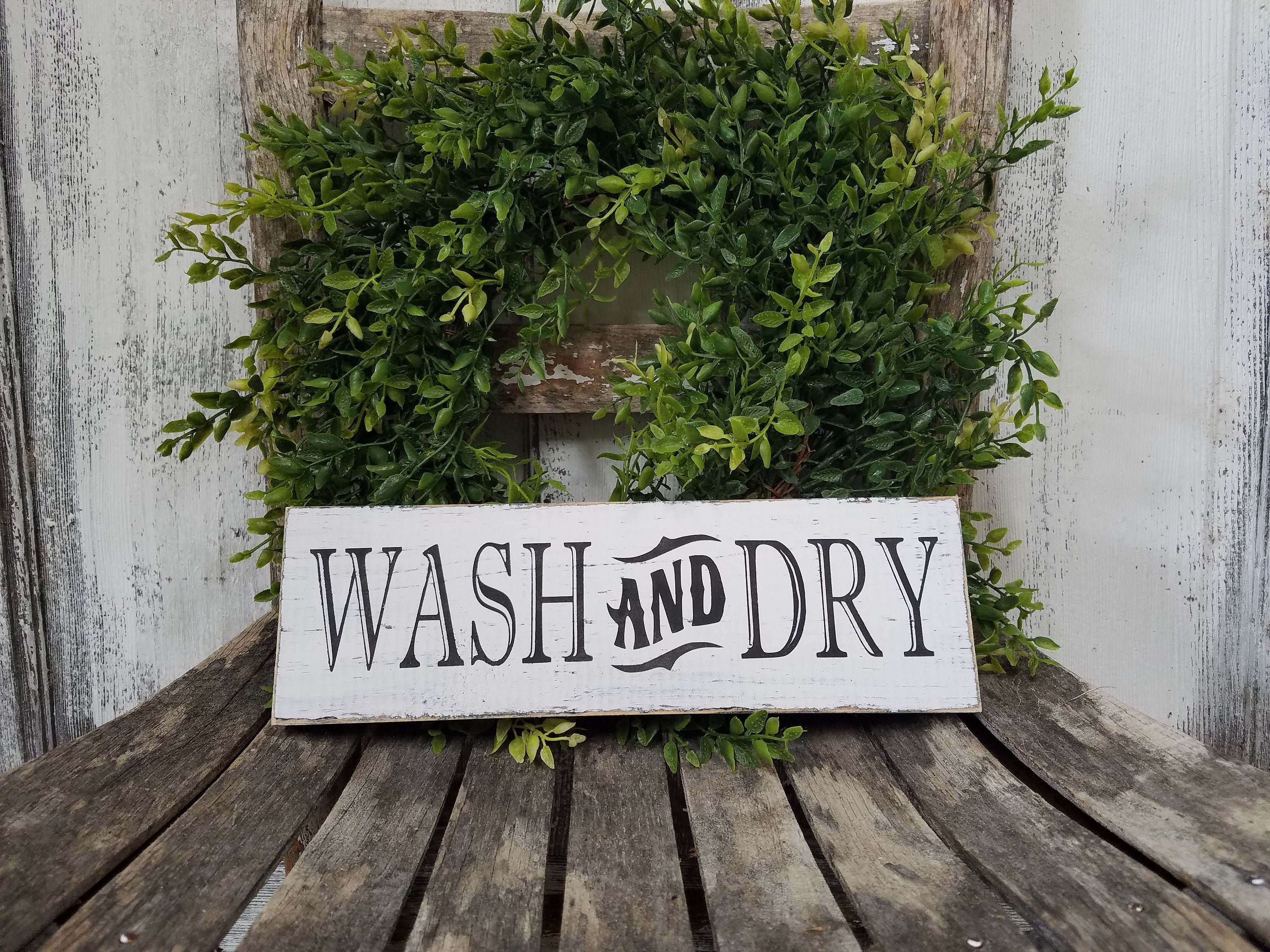 Wash and Dry Sign, Rustic Wood Sign, Farmhouse Sign, Laundry Sign, Farmhouse Laundry, Laundry Room, Color and Size Variations Available!