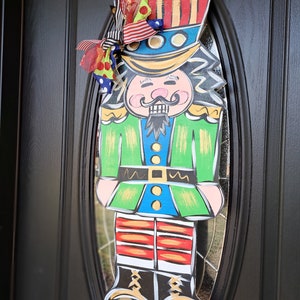 Nutcracker Door Hanger, Colorful Whimsical Door Hanger, Christmas Door Sign, Large Size 29"