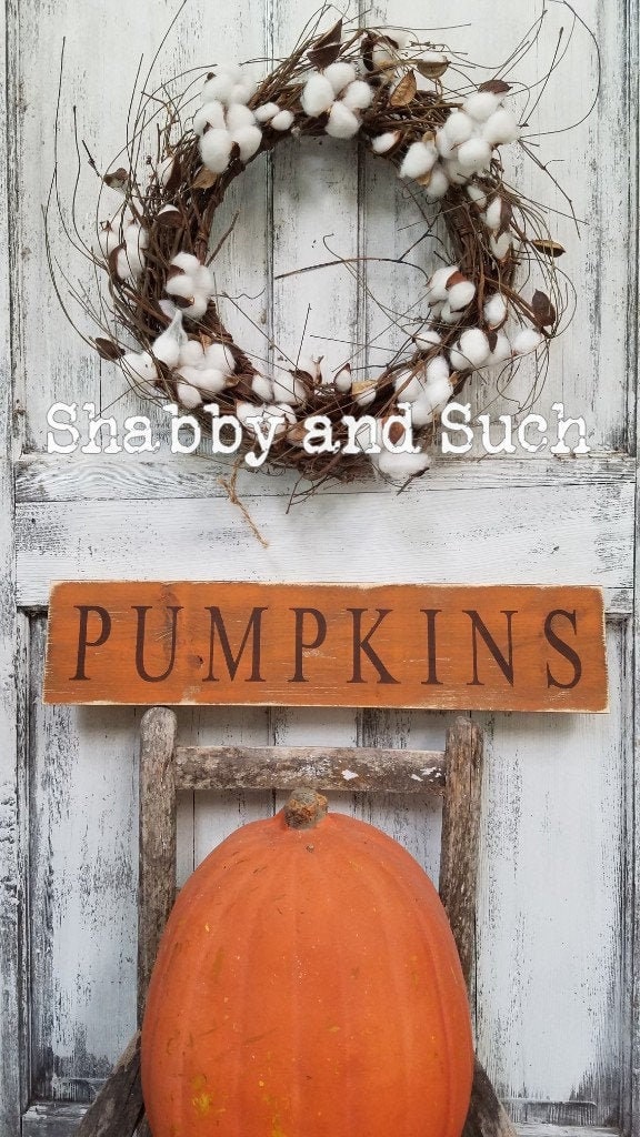 Pumpkins Sign, rustic wood sign, fall sign, Halloween sign, autumn sign, fall decor, size variations available!