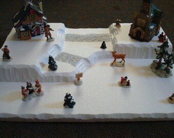 Christmas Village Display Platform C13(XLarge)Dept56 Lemax Dickens Snow Village North Pole Collection + More