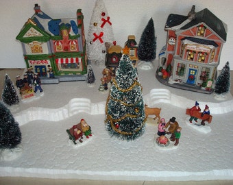 Christmas Village Display Platform C22(XLarge) Dept56 Lemax Dickens Snow Village North Pole Collection + More