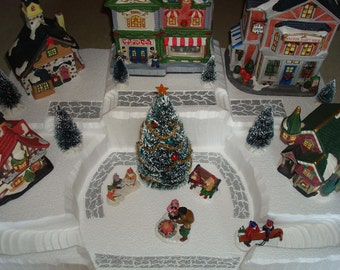 Christmas Village Display Platform J27(XLarge) - Dept56 Lemax Dickens Snow Village North Pole Collection + More