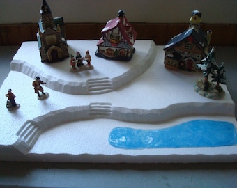Christmas Village Display Platform J8(XLarge) Dept56 Lemax Dickens Snow Village North Pole Collection + More