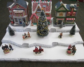 Christmas Village Display Platform J44(XLarge) Dept56 Lemax Dickens Snow Village North Pole Collection + More