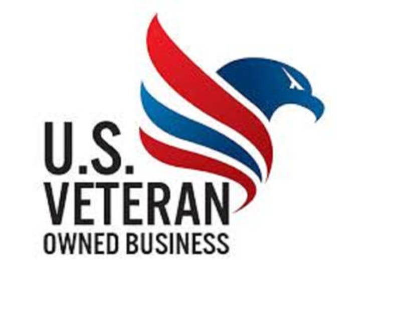 May include: A red, white, and blue eagle logo with the text "U.S. VETERAN OWNED BUSINESS".