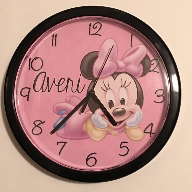 Personalized Minnie Mouse Wall Clock Etsy