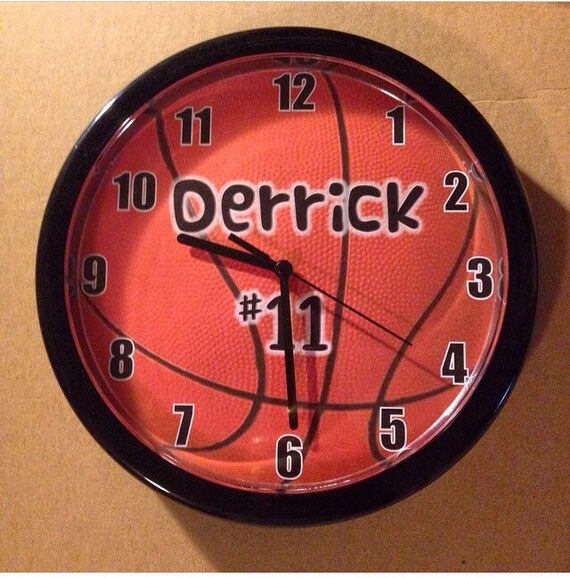 Items similar to Personalized Basketball Wall Clock on Etsy