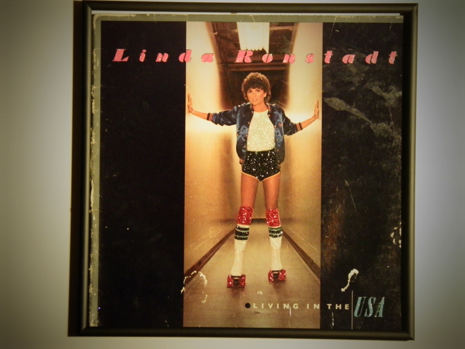 Glittered Record Album - Linda Ronstadt - Living in the USA