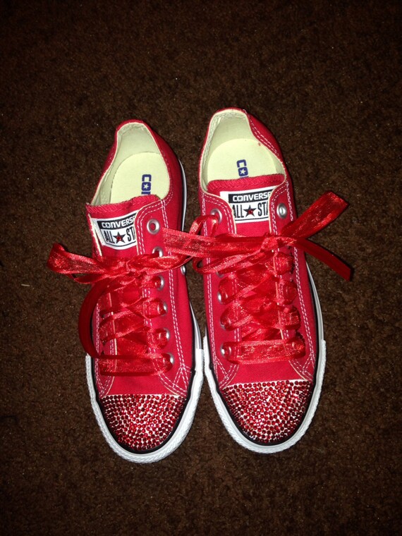Red bedazzled converse Clearance