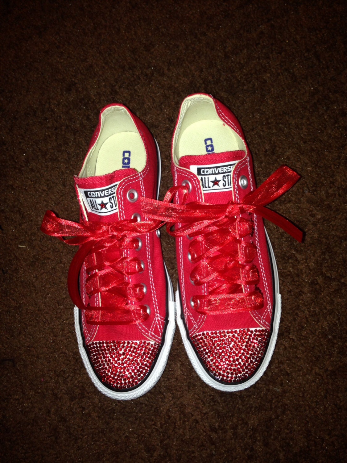 red bling converse