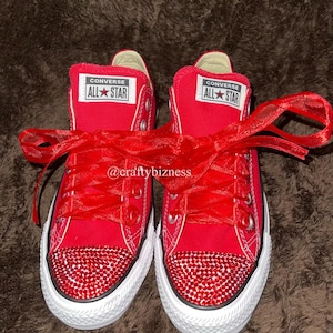 Red bling converse