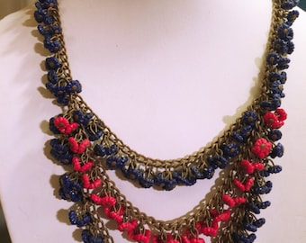 Funky Cool CZECHOSLOVAKIA Bib Necklace