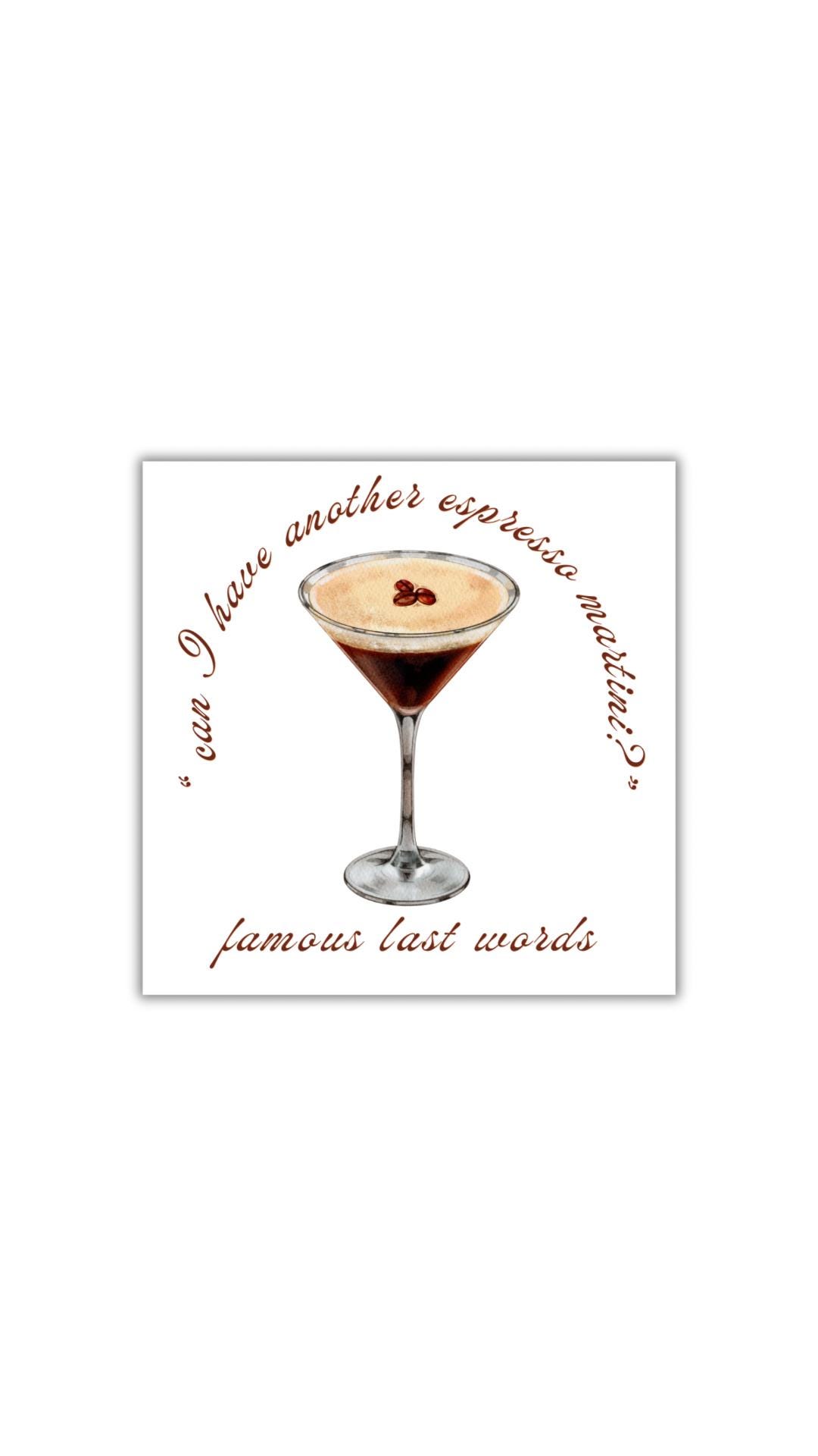 Espresso Martini Paper Party Cocktail Napkins - Etsy