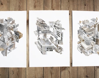 Machines - set of 3 prints. Size A4