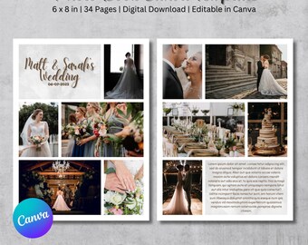 8x8 Photo Book Canva Template - 34 Pages, Square Photo Album, Digital ...