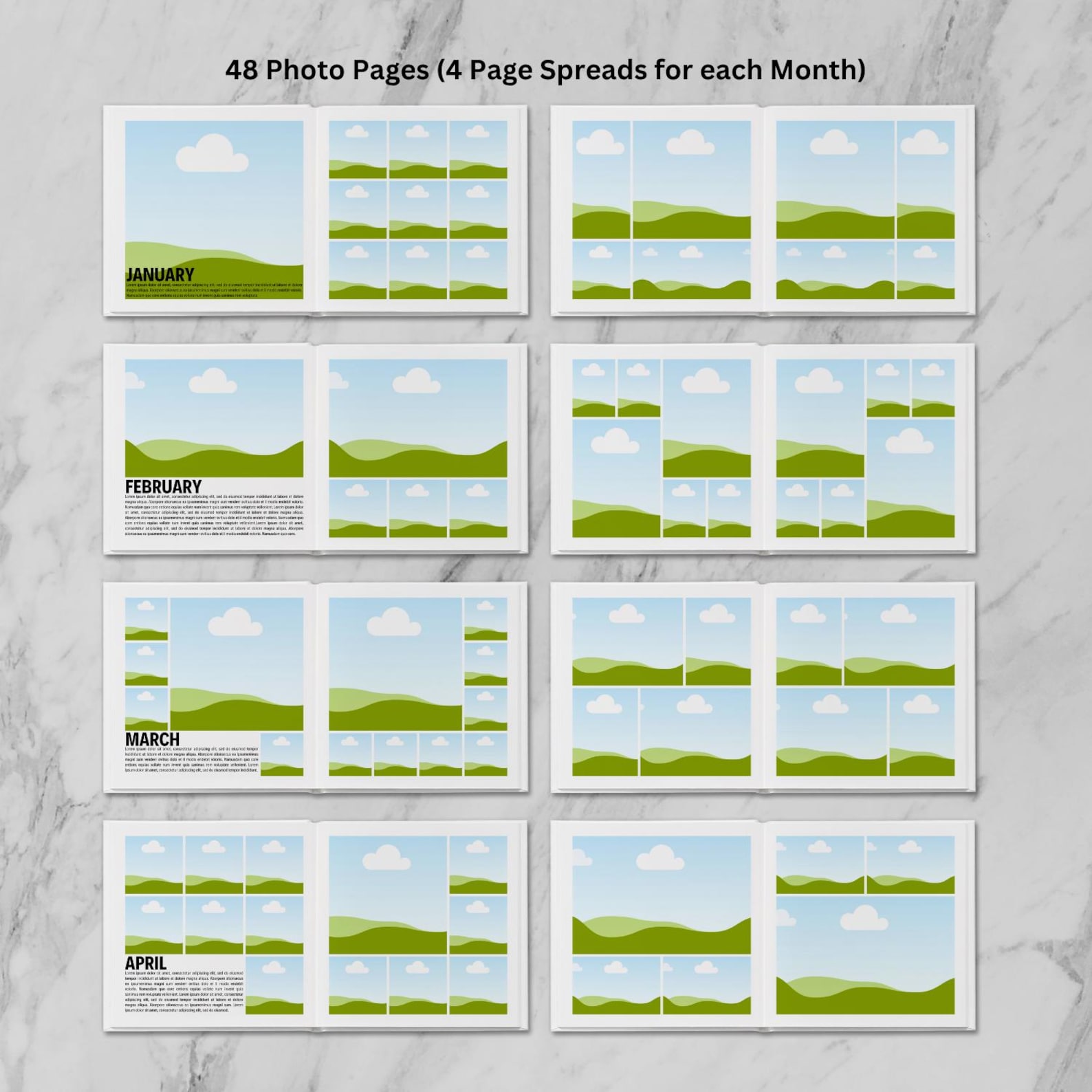 8x8 Year in Review Photo Book Canva Template, Square Album, Modern ...