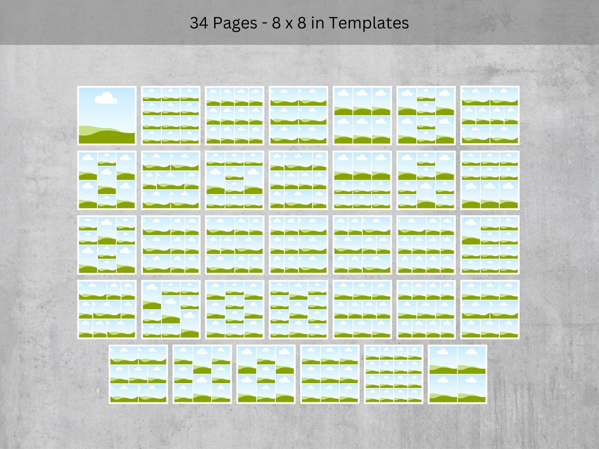 8x8 Photo Book Canva Template - 34 Pages, Square Photo Album, Digital ...