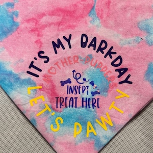 Barkday Bandana, Dog Birthday Bandana, Slides Over Collar