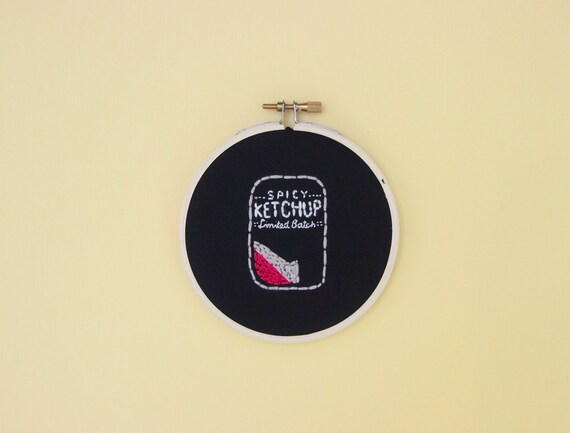 Whataburger Spicy Ketchup Embroidery Hoop Etsy