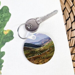 Scottish landscape keyring | Geometric design | Glen Docherty illustration