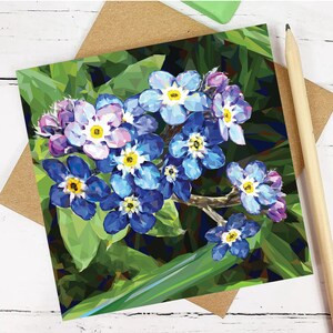 Carte de voeux pour vos proches - Faune - Carte vierge - Fleurs sauvages - Fleurs de jardin - Illustration botanique - Fleurs des bois