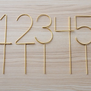 Number Cake Topper Birthday or Anniversary Modern Wire Gold, Silver, Copper, Black