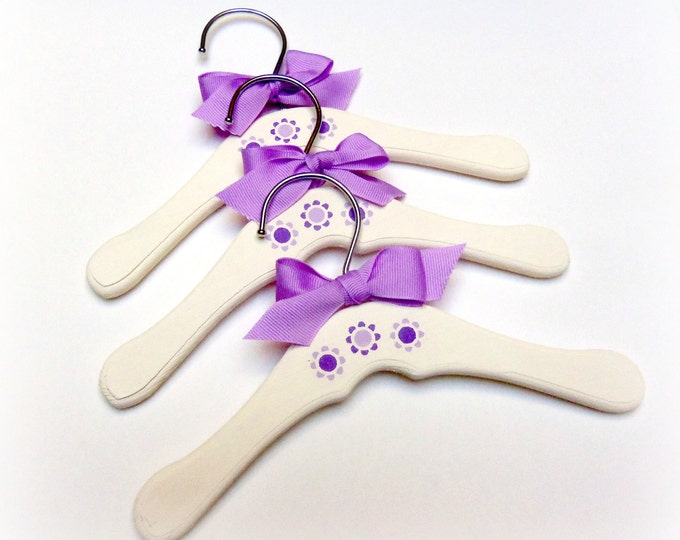 Baby / Doll Clothing Hangers Set of Three Cream and Purple Nursery Etsy