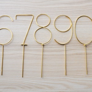 Two Digit Number Cake Topper Birthday or Anniversary Modern Wire Gold, Silver, Copper, Black